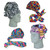 Set Of 4 African Print Bonnet Tie-Caps