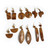 Set Of 6 African Wood Earring Pairs