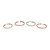 Set Of 4 Copper & Brass Twist Bracelets