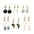 Set Of 6 Three In One Earrings: ASSORTED