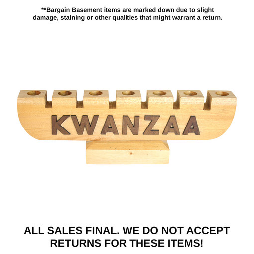 DAMAGED "KWANZAA" (Natural Wood) Kinara