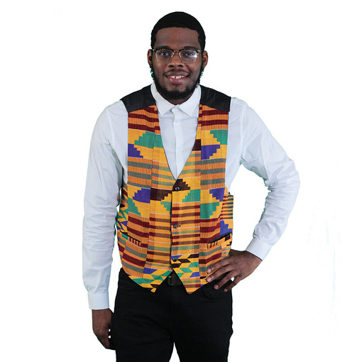 African-Made Hand Woven Kente Vest
