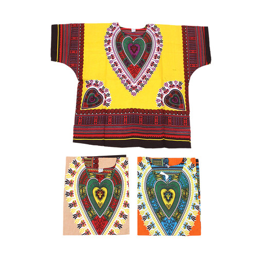 Set Of 3 Afrocentric Heart Dashikis