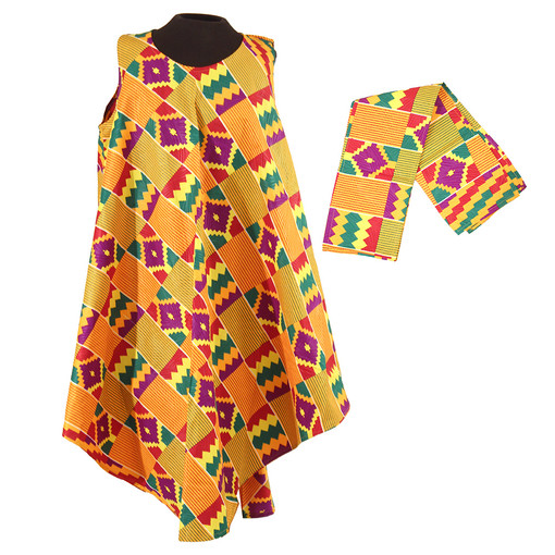 Buy Kente Print [A] Umbrella Spring Dress