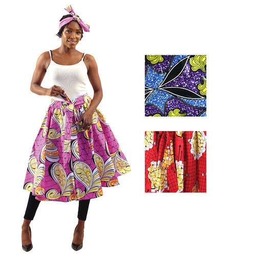 Buy Set Of 3 African Print Short Skirts