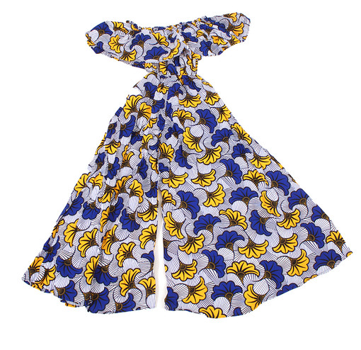 Buy Blue/Yellow Floral Off-Shoulder Jumpsuit
