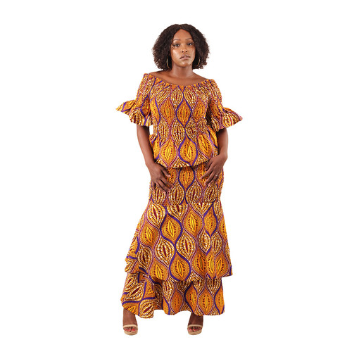 Buy African Print Elastic Skirt Set: Style-B