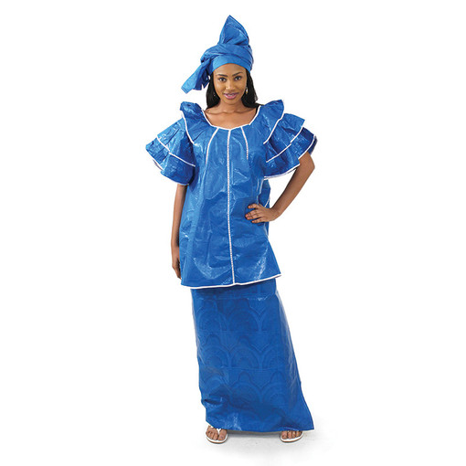 Buy Teal Blue Brocade Pleated Skirt Set