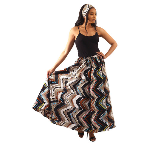 African Print Flared Skirt - Women's Skirts