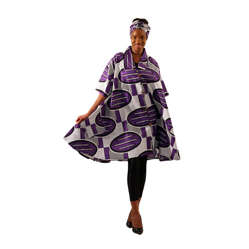 Buy Purple & White African Print Smock