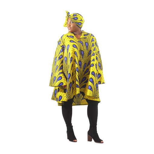 Buy Yellow Peacock Print Smock