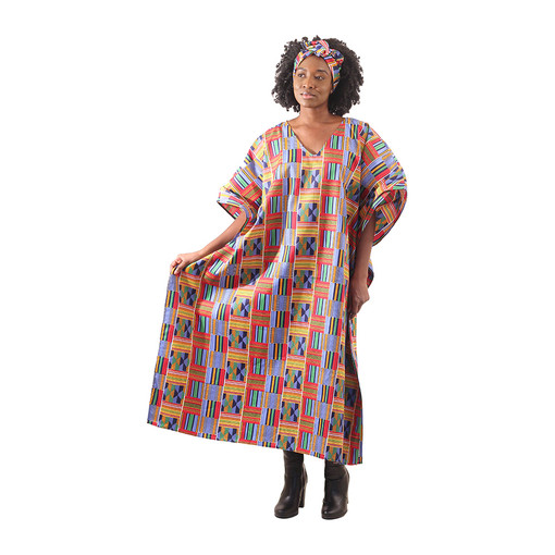 Red/Blue Kente Kaftan