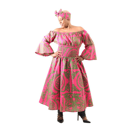 Buy Pink Royalty Off-The-Shoulder Dress