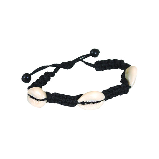 Black Braid & Cowrie Shell Bracelet