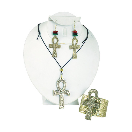 Gold Ankh Jewelry Set