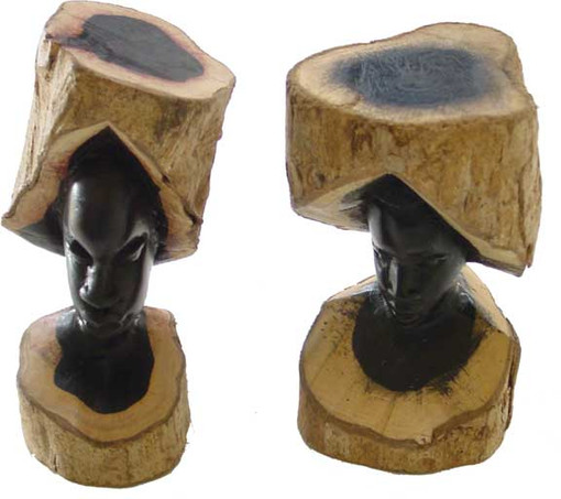 Ebony Head - Log Statue