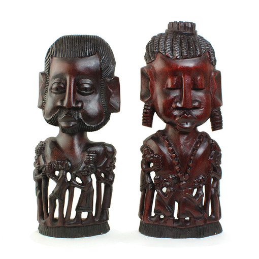 Set Of African Man & Woman Carvings