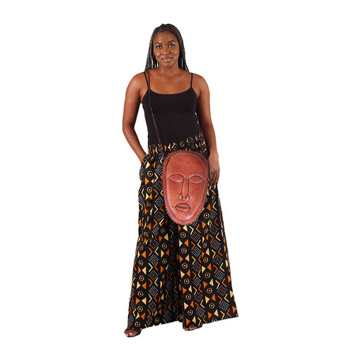 Buy Brown Leather Purse - Mask Design XL