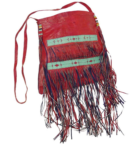 Tuareg Leather Fringed Handbag