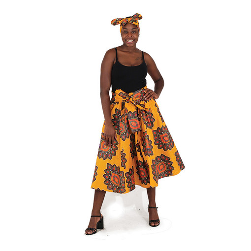 Afrocentric Short Skirt: Orange