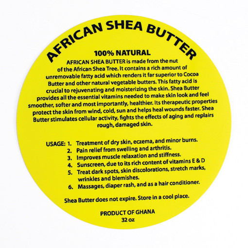 32 oz. Shea Butter Labels: Set Of 500