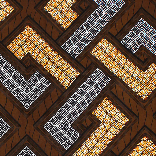 Brown Criss Cross Print Fabric: 6 Yds