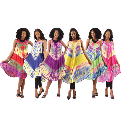 Set Of 6 Tie-Dye Umbrella Dresses B