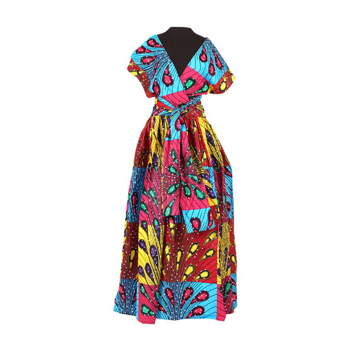 Multi-Color Peacock Print Infinity Dress - Africa Imports