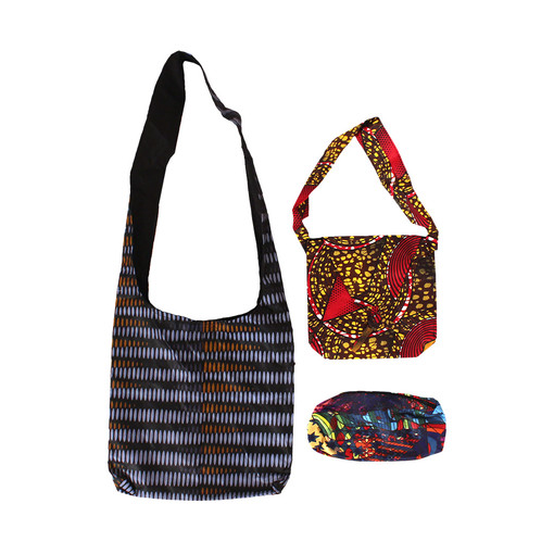 ASSORTED Set Of 3 African Print Bags