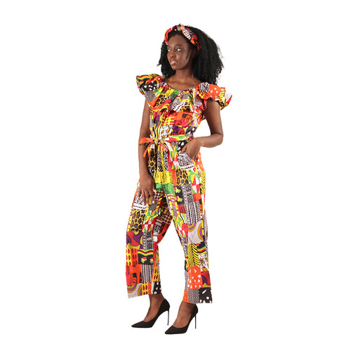 Buy African Print Patchwork Jumpsuit