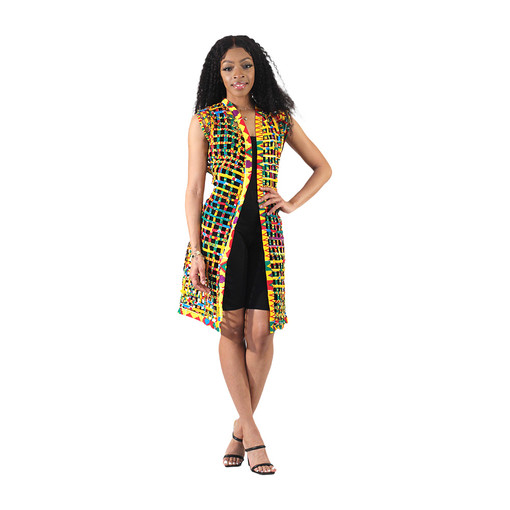 Buy Kente Print Duster Vest