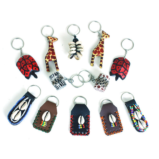 Set of 12 Kenyan Assorted Keychains