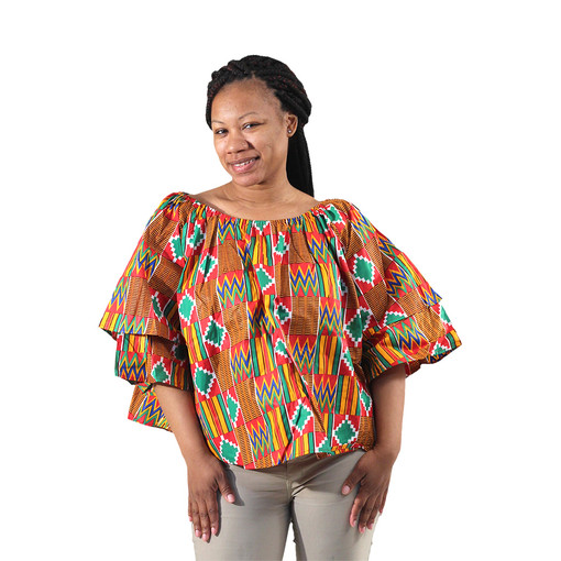 Buy Bold Kente Off-Shoulder Blouse
