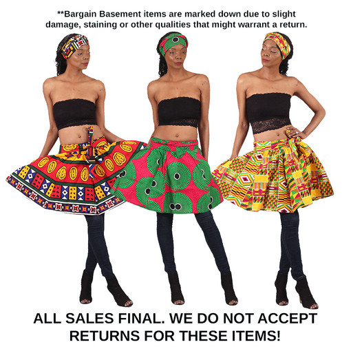 Set of 3 Bargain Ankara Print Mini Skirts - ASSORTED
