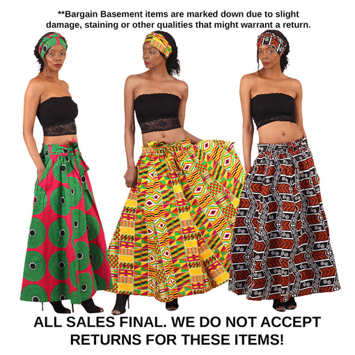 Set of 3 Bargain Ankara Print Long Skirts - ASSORTED