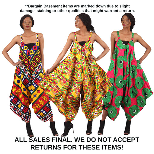 Buy Set of 3 Bargain Ankara Print Jumpsuits - ASSORTED