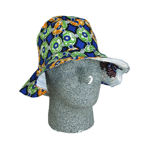 Reversible African Print Hat - ASSORTED Prints - Africa Imports