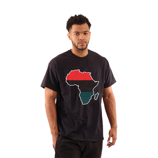 Buy Black/Red/Green Africa Map T-Shirt