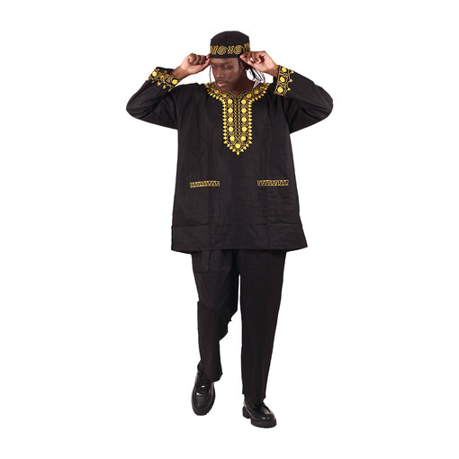Kwame Gold Long-Sleeve Pant Set