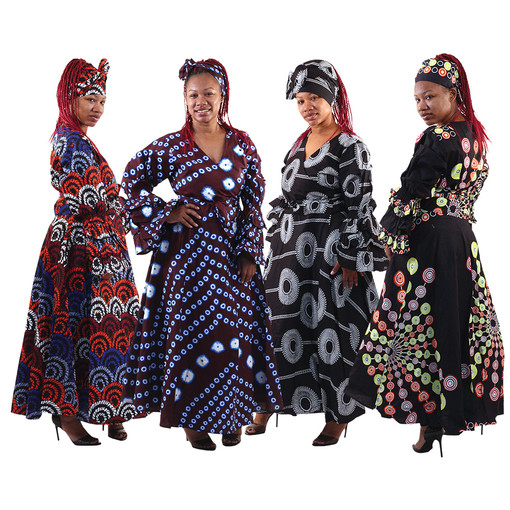 Buy Set Of 4 Makeda African Print Wrap Dresses