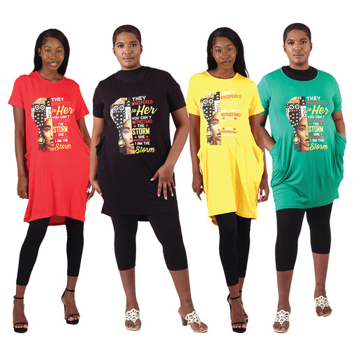 Set Of 4 "Storm" Long T-Shirt Dresses