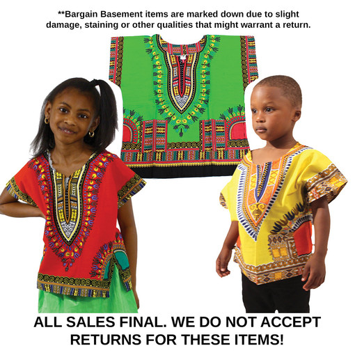 Bargain Set of 6 Kids Dashikis - ASSORTED