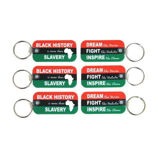 Set Of 6 Black History (Dream/Fight/Inspire) Key Chains