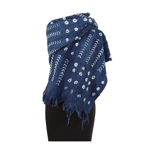 Hand Woven Indigo Mud Cloth Scarf