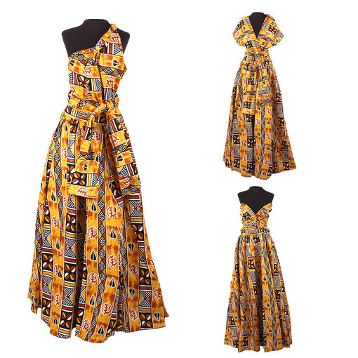 Gye Nyame & Shell Mud Print Infinity Dress