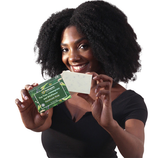 Herboganic: Handmade Soap Tea Tree, Lemongrass and Wildflower 3.5 oz