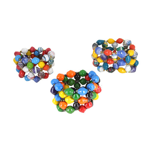 Multi-row Paper Bead Bracelet - ASSORTED Colors