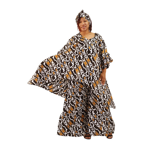 Artisan Print Two-Piece Pant Set - Free Size