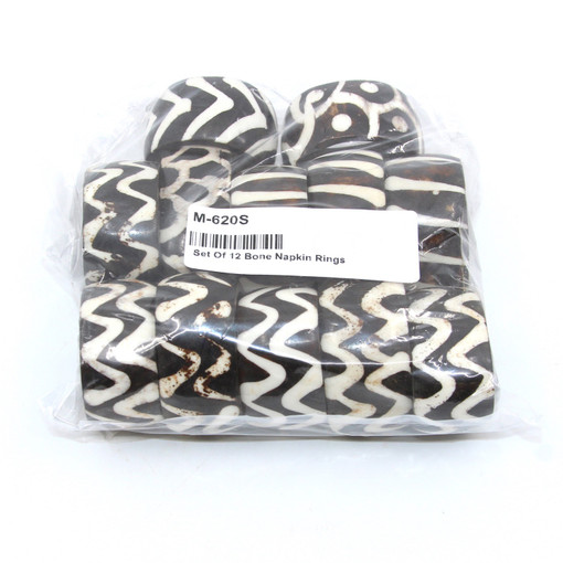 Set Of 12 Bone Napkin Rings