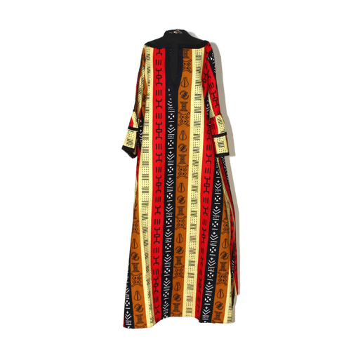 C-WK684 Ankara Print A-Line Long Dress Style A - mannequin